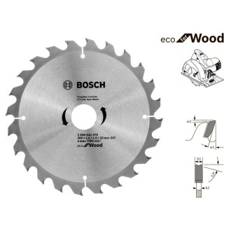 Пильный диск Bosch Eco Wood, 200 мм, 24 зуб. (2608644379)