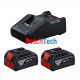 Акумуляторний набір Bosch 2 x GBA 18V 4.0Ah + ЗП GAL 18V-40